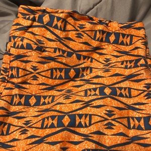 LuLaRoe Leggings Aztec Orange Blue TC2 EUC